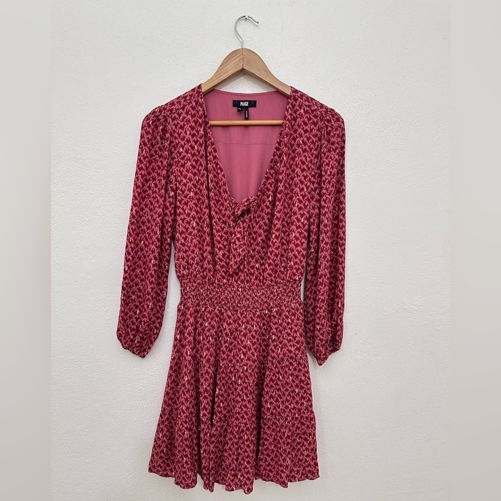 Paige Sandee Graphic Print Smock Waist Mini Dress